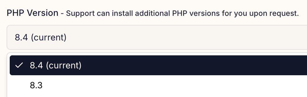 Change PHP